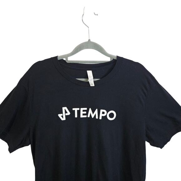 Tempo Logo Tee Shirt Men's Size L Black The Motive Training Tee Workout Gym Bro - Picture 2 of 7
